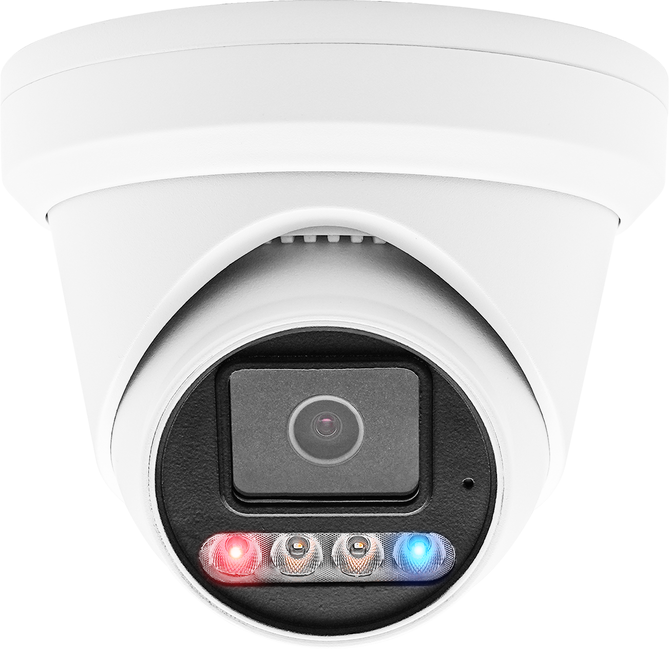 6MP VCA AI Red and Blue Dual Light Two way Audio PoE Turret IP Camera